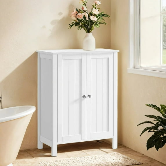 Freestanding Bathroom Storage Cabinet with 2 Adjustable Shelves
