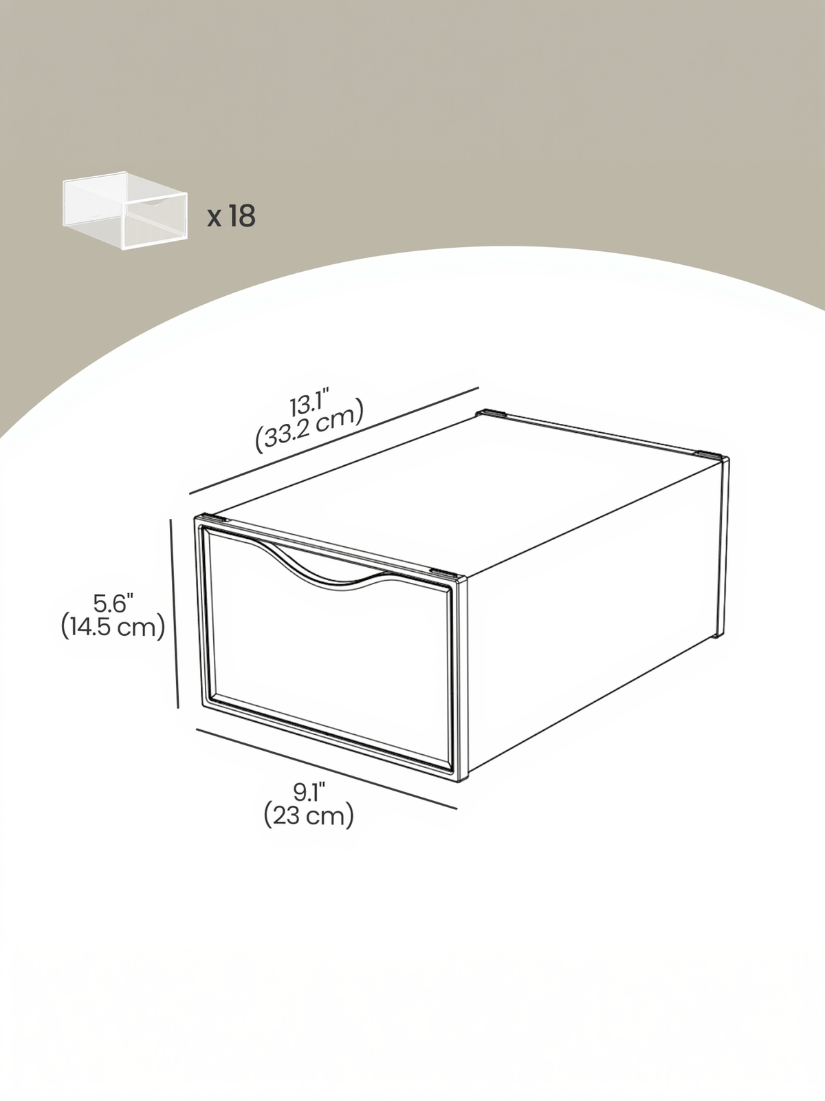 18 Pack Stackable Shoe Boxes, Transparent and Cloud White Plastic Shoe Storage Organizers for Closet, Sneaker Containers