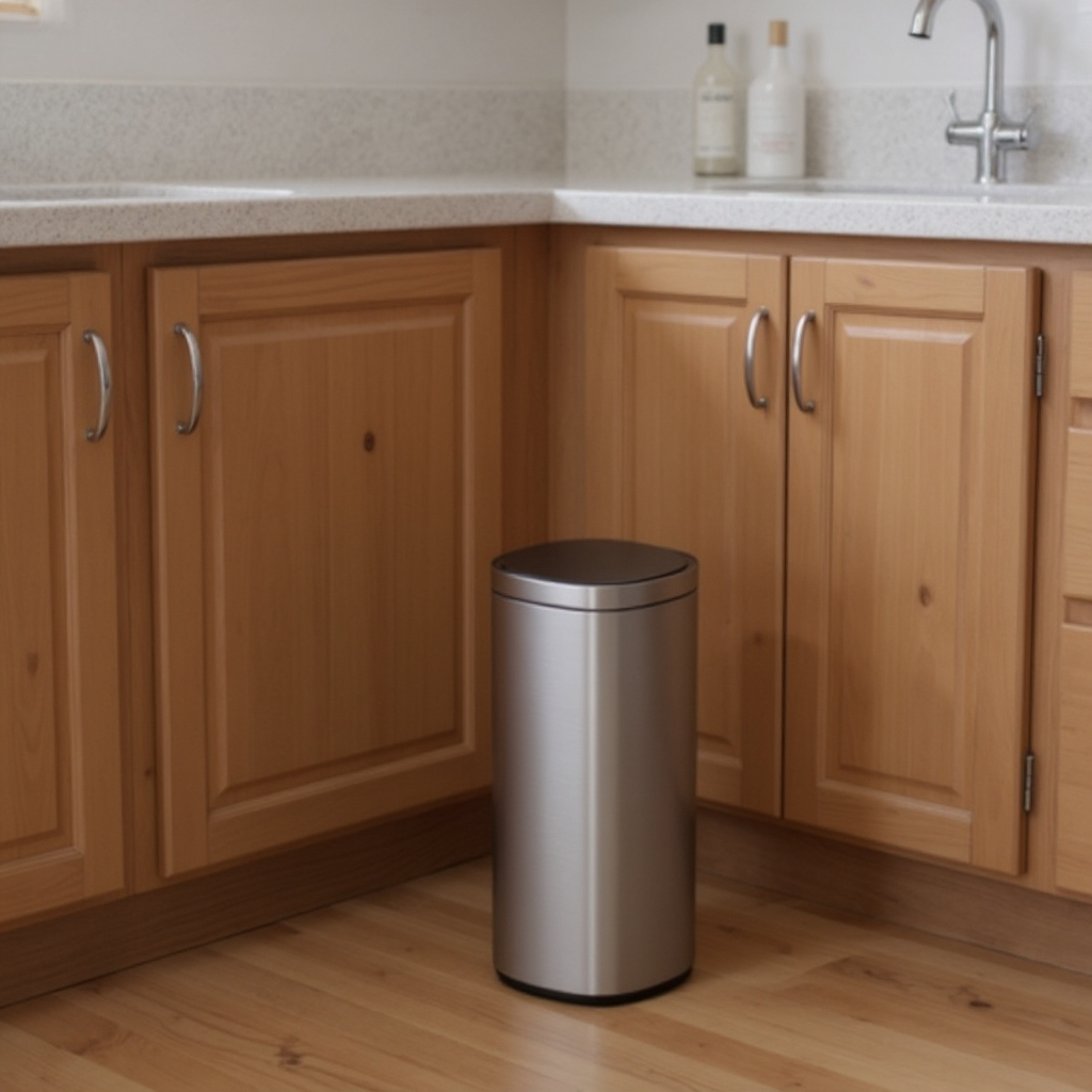 Motion Sensor Trash Can 13 Gallon, Automatic Kitchen Garbage Bin with Ozone Odor Control, Stay-Open Lid, Multi-Color Indicators, Stainless Steel，Silver