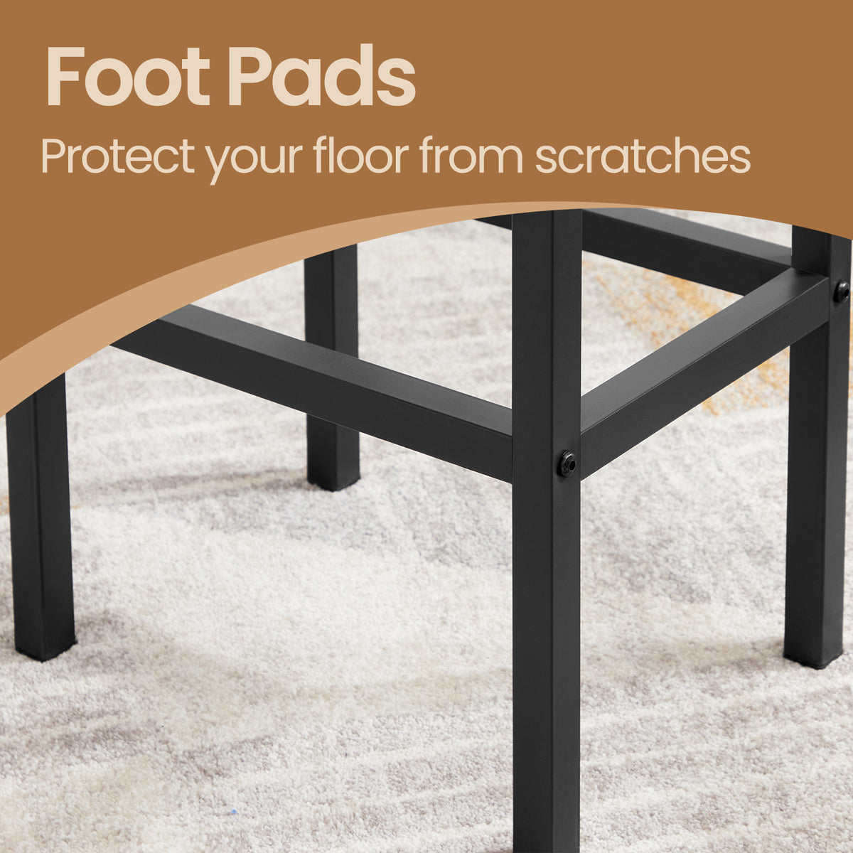 LEDREM 2-Pack Industrial Bar Stools - 264lb Capacity, Space-Saving Design, Footrest, Quick Assembly, Rustic Brown and Black