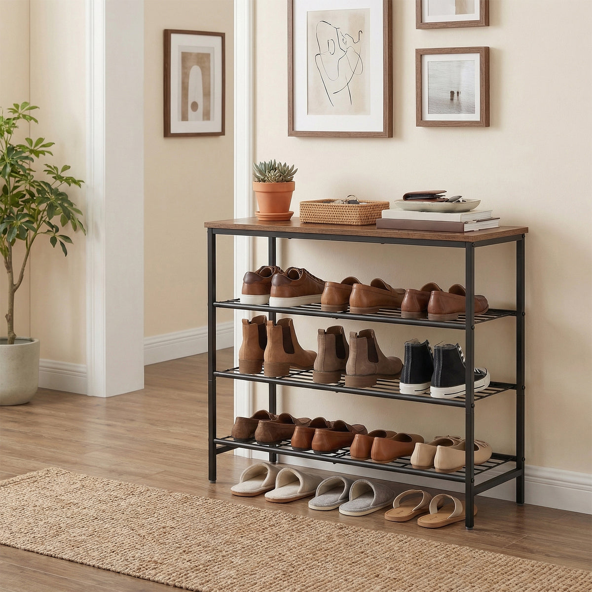 Shoe Rack Four-layer Iron Wire Wtandard Part Whoe Rack