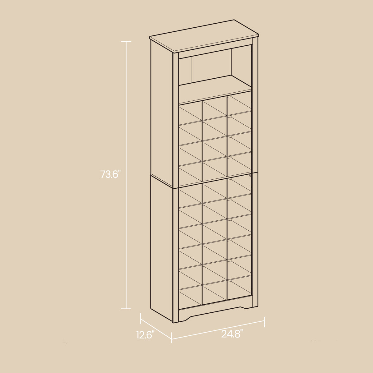 10-Tier Shoe Storage Cabinet Organizer, Tall Space-Saving Design for Entryway & Bedroom, Adjustable Shelves, Holds 30 Pairs, White