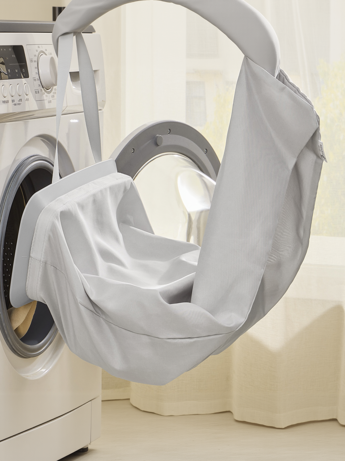 Laundry Hamper, 50.2 Gal 3-Compartment Basket with Lid & Removable Liners, for Whole Family Laundry Sorting, Dove Gray