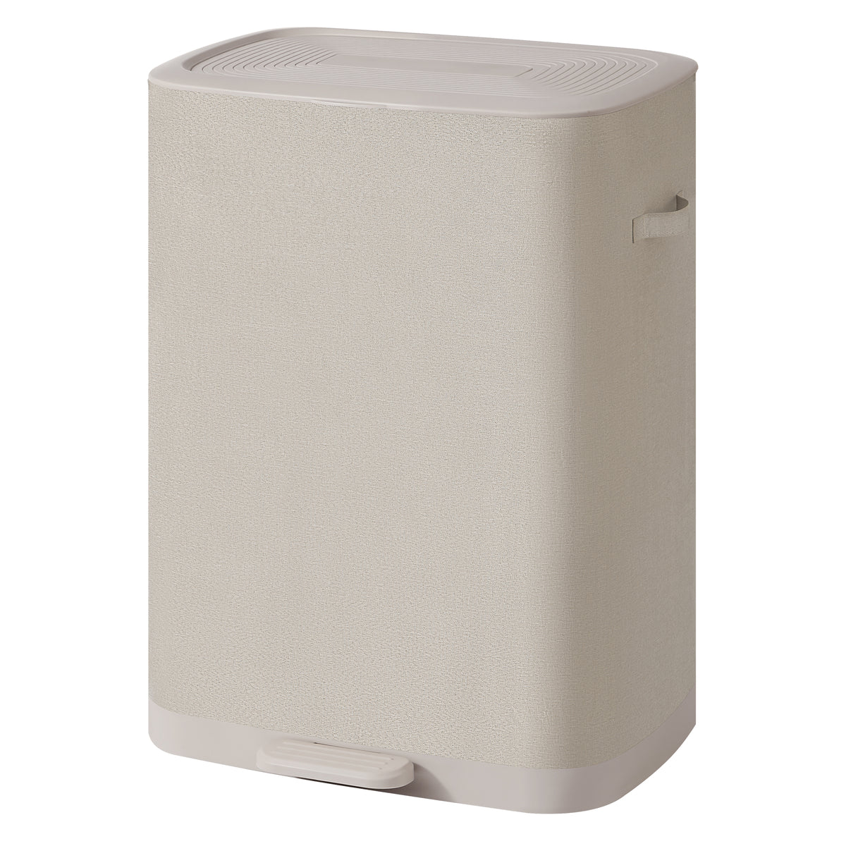 Laundry Hamper, 2-Section Clothes Sorter with Pedal and Lid, Removable Liners, 22 x 15.9 x 29.5 Inches, Beige