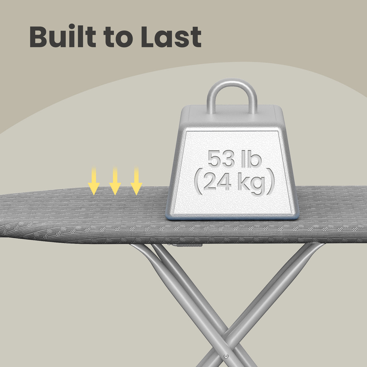 Adjustable Height Ironing Board with Retractable Iron Rest, 43 x 13 Inch Foldable Iron Board, Space-Saving Design with Cover, Dove Gray