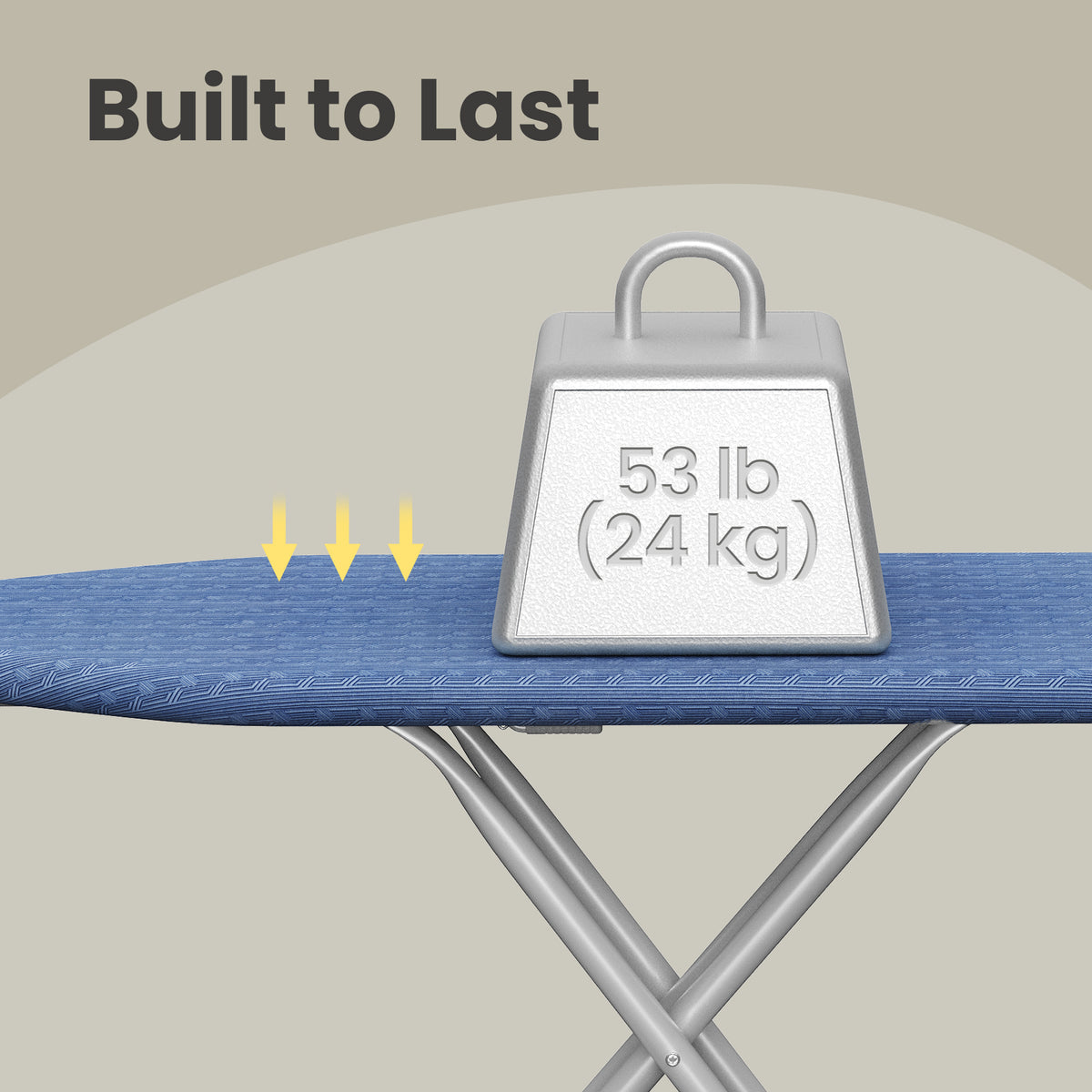 Adjustable Height Ironing Board with Retractable Iron Rest, 43 x 13 Inch Foldable Iron Board, Space-Saving Design with Cover, Midnight Blue