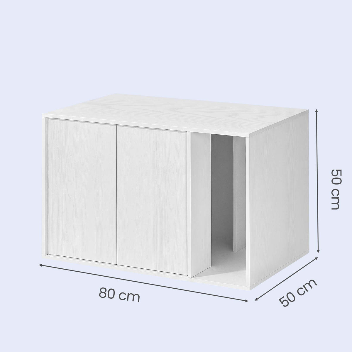 Cat House, Snapsemble Superfast Assembly, Cat Litter Box Enclosure for Large Cats, Push-to-Open Doors, Snow White