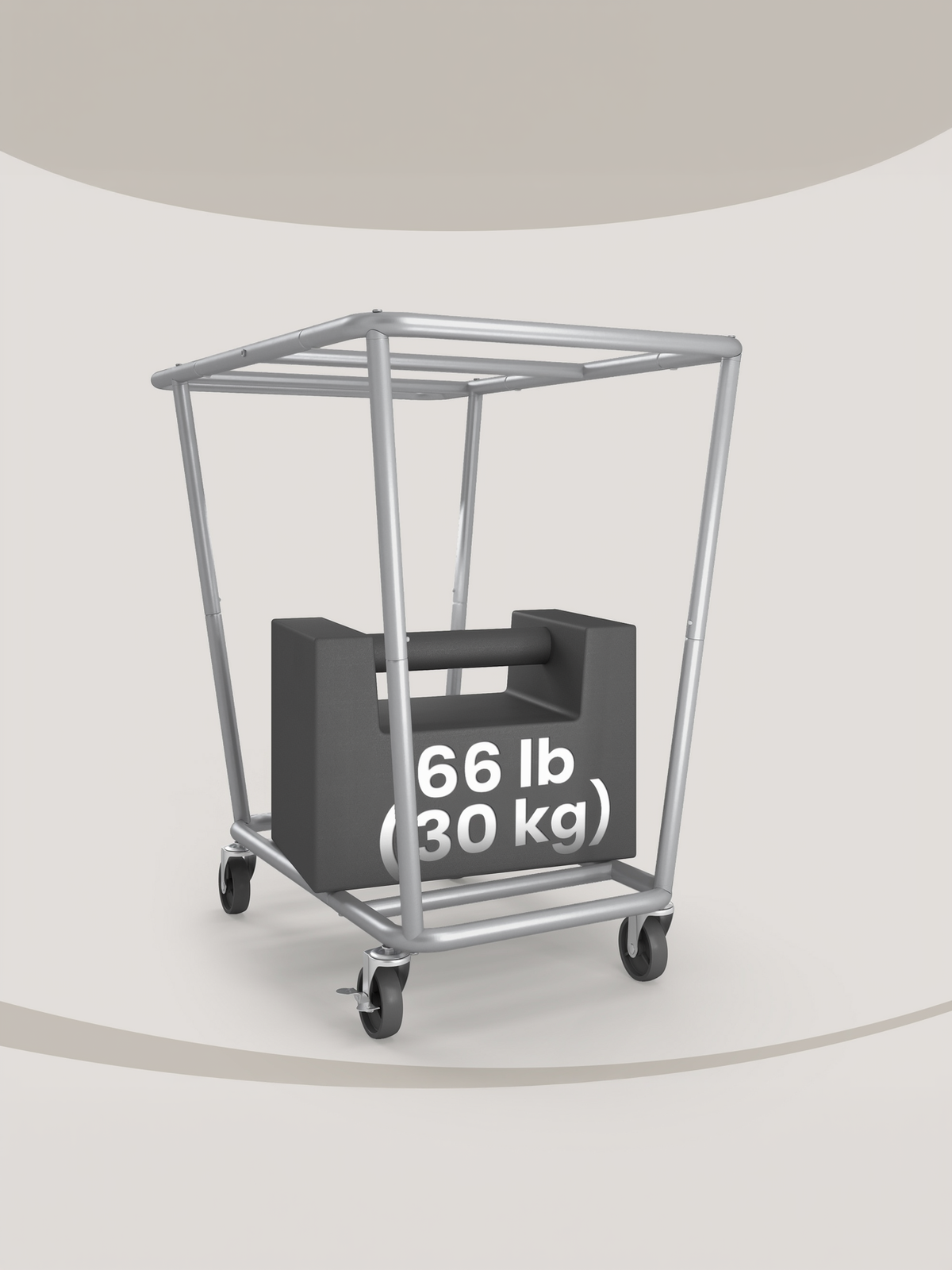 50.2 Gallon Rolling Laundry Basket with Wheels, 2-Section Laundry Sorter with Removable Bags and Heavy-Duty Frame, Cream White