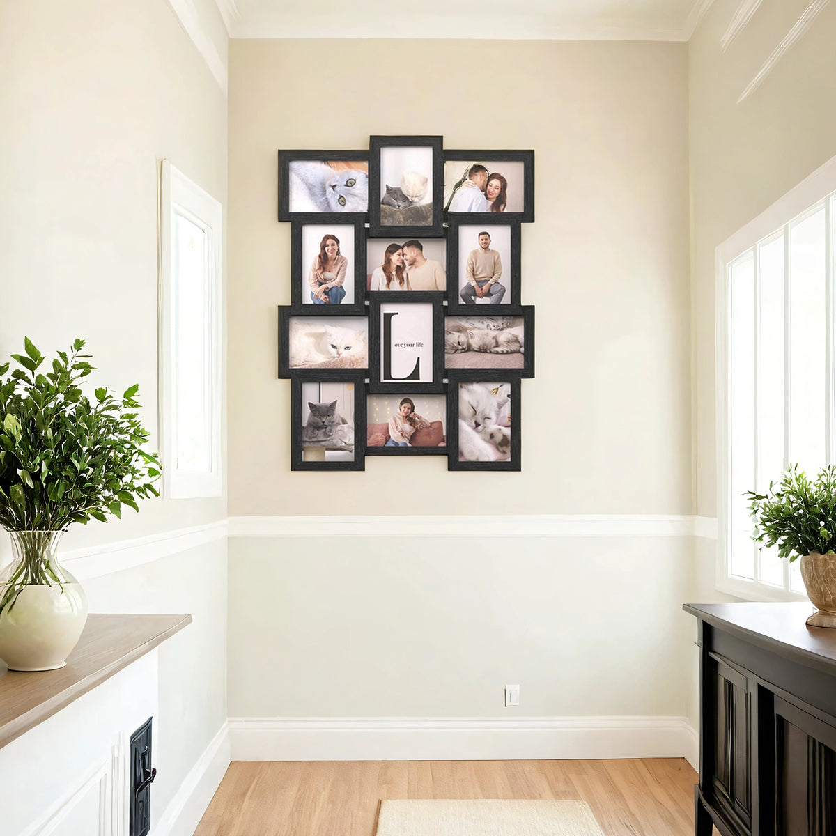 12-Piece Collage Picture Frame Set for Wall, 4x6 Photo Display with Hanging Kit, Easy-Assembly Gallery Wall Decor, Black