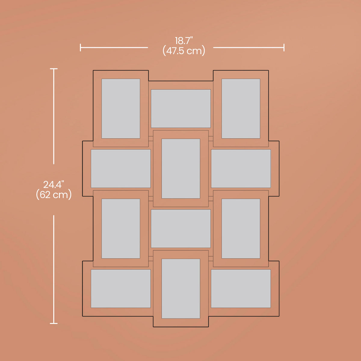 12-Pack 4x6 Wall Collage Frames - Multi-Photo Gallery Display with Glass Front, Easy Assembly, Cloud White