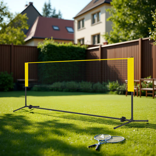 13ft Wide Multi-Sport Net with Adjustable Height, Portable Foldable Design for Badminton, Volleyball, Pickleball & Junior Tennis，Yellow